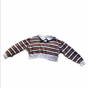 Wild Fable Striped Long Sleeve Crop Top